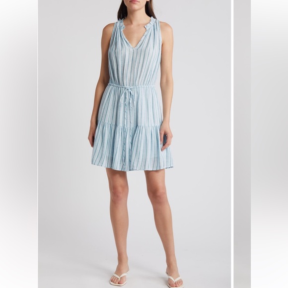 Rails Dresses & Skirts - Rails Albany Stripe Tiered Linen Blend‎ Dress XL NWT